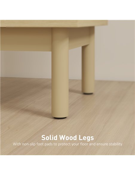 HOMCOM Rattan Bedside Table for Bedroom - Natural Wood - pic 193888 | FastDaddyshop