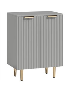 HOMCOM Sideboard Buffet Cabinet, Modern Kitchen Storage Cabinet with Adjustable Shelf and Metal Legs, Grey