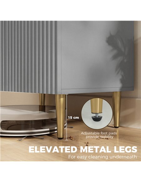 HOMCOM Sideboard Buffet Cabinet, Modern Kitchen Storage Cabinet with Adjustable Shelf and Metal Legs, Grey - pic 193905 | FastDaddyshop