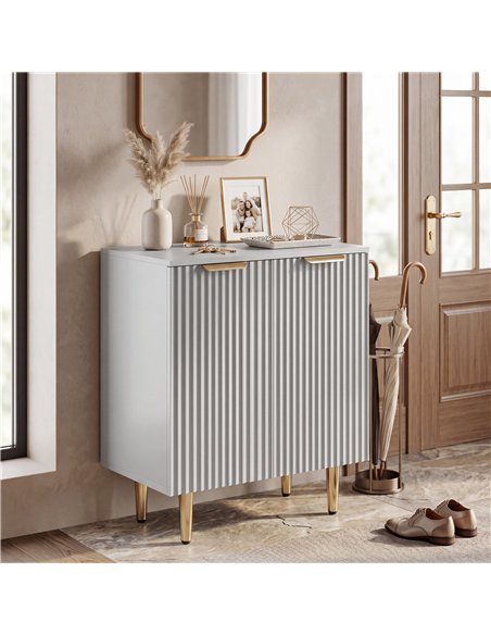 HOMCOM Sideboard Buffet Cabinet, Modern Kitchen Storage Cabinet with Adjustable Shelf and Metal Legs, Grey - pic 193908 | FastDaddyshop