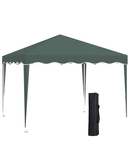Outsunny 3x3m Pop Up Gazebo with Carry Bag, Adjustable Height, Wave Edge, Green - pic 19393 | FastDaddyshop