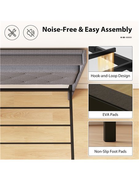 HOMCOM Floating Bed Frame, Upholstered 5ft King Size Bed, Platform Bed with RGB LED Lights and Charging Station, Grey - pic 193934 | FastDaddyshop