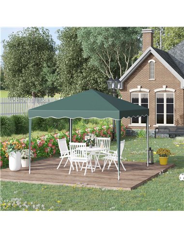 Outsunny 3x3m Pop Up Gazebo with Carry Bag, Adjustable Height, Wave Edge, Green