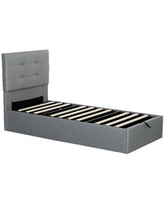 HOMCOM 3ft Single Ottoman Bed with Gas Lift Storage - Grey