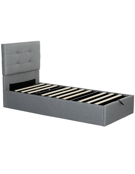HOMCOM 3ft Single Ottoman Bed with Gas Lift Storage - Grey - pic 193981 | FastDaddyshop