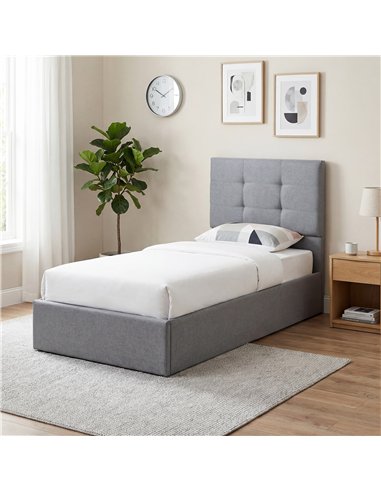 HOMCOM 3ft Single Ottoman Bed with Gas Lift Storage - Grey