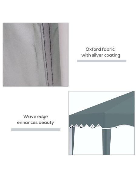 Outsunny 3x3m Pop Up Gazebo with Carry Bag, Adjustable Height, Wave Edge, Green - pic 19399 | FastDaddyshop