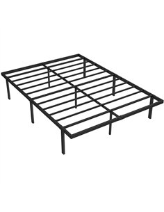 HOMCOM 4ft6 Double Bed Frame with Underbed Storage, Metal Platform Bed Frame with Steel Slat Support, No Box Spring Needed