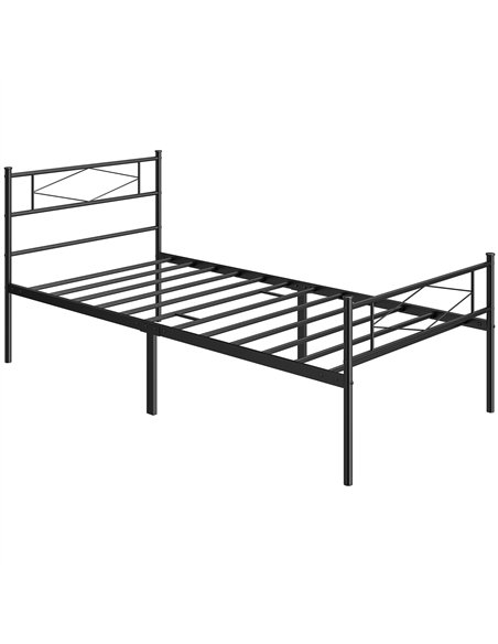 HOMCOM 3ft Single Bed Frame with Headboard and Footboard, Metal Platform Bed Frame with 32 cm Underbed Storage, Black - pic 194053 | FastDaddyshop