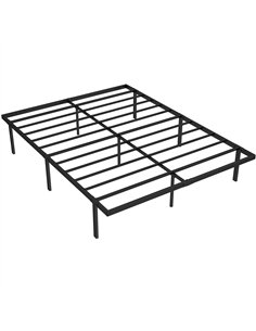 HOMCOM 5ft King Bed Frame with Underbed Storage, Metal Platform Bed Frame with Steel Slat Support, No Box Spring Needed