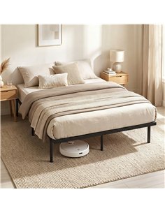 HOMCOM 5ft King Bed Frame with Underbed Storage, Metal Platform Bed Frame with Steel Slat Support, No Box Spring Needed 2