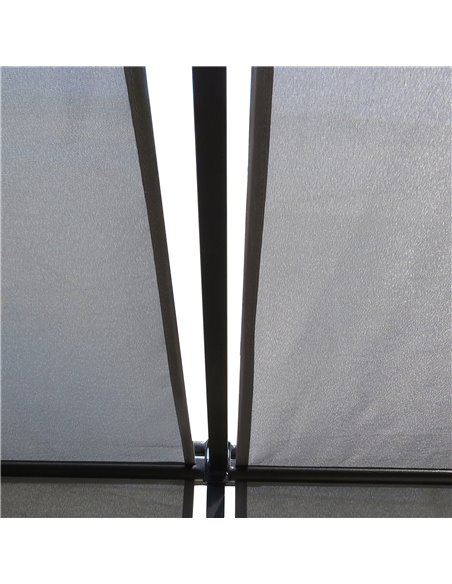 Outsunny 3 x 3(m) Steel Pergola Gazebo Garden Shelter with Retractable Roof Canopy for Outdoor, Patio, Dark Grey - pic 19410 | FastDaddyshop