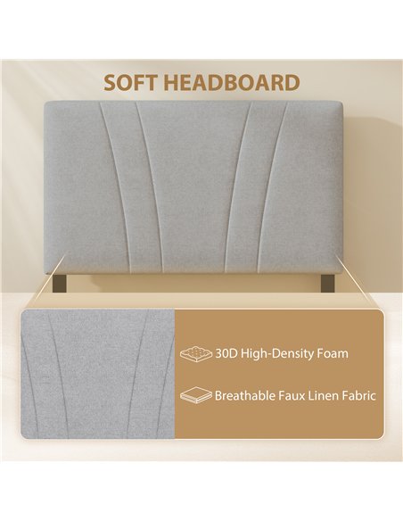 HOMCOM 3FT Single Bed Frame with Upholstered Headboard and Underbed Storage, Black and Light Grey - pic 194110 | FastDaddyshop