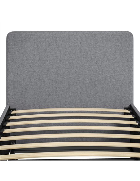 HOMCOM 3ft Single Bed Frame with Trundle, Upholstered Pull Out Trundle Bed with Headboard and Footboard, Dark Grey - pic 194124 | FastDaddyshop