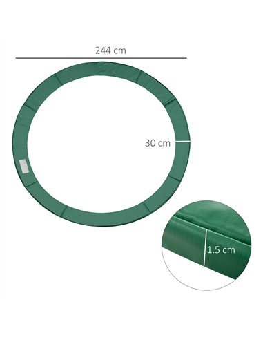 HOMCOM  Trampoline Safety Pad, 8 ft-Green