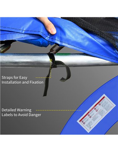 HOMCOM 12FT Trampoline Spring Cover, Plastic Trampoline Pad Replacement Safety Guard, Multicoloured