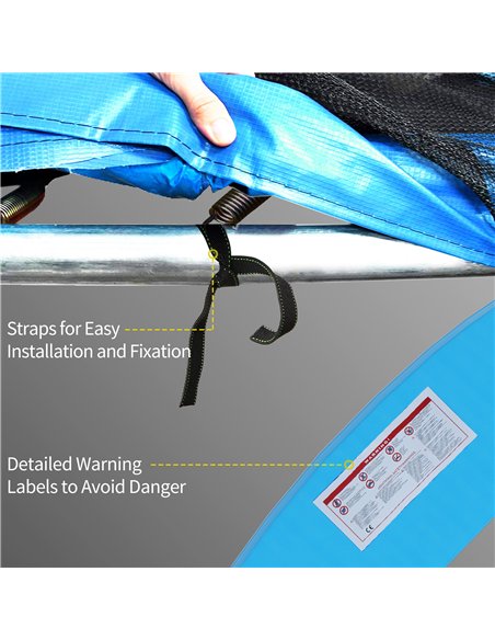 HOMCOM 12ft Trampoline Accessories Safety Pad Φ366cm Replacement Surround Padding Thick Foam Pads Light Blue - pic 194157 | FastDaddyshop