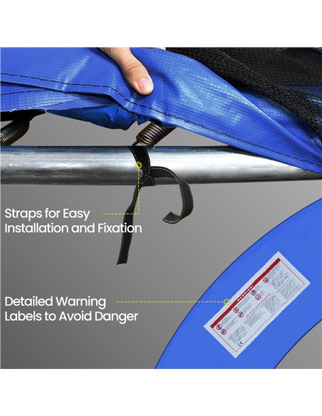 HOMCOM 8FT Trampoline Spring Cover, Plastic Trampoline Pad Replacement Safety Guard, Yellow and Blue - pic 194166 | FastDaddyshop