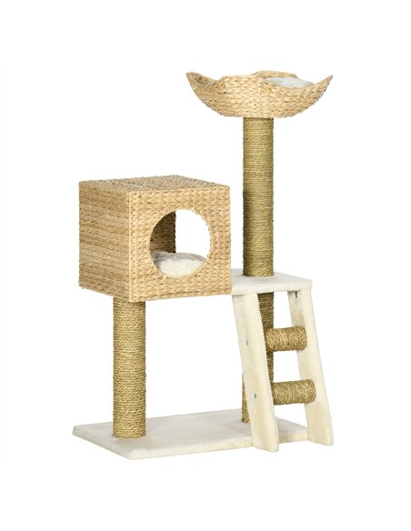 PawHut Cat Tree, with Scratching Posts, Bed, Cat House - Natural Finish - pic 194179 | FastDaddyshop