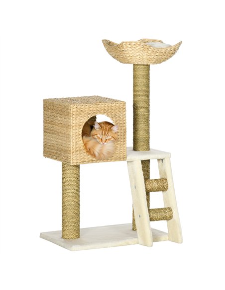 PawHut Cat Tree, with Scratching Posts, Bed, Cat House - Natural Finish - pic 194187 | FastDaddyshop