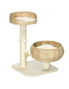PawHut 72cm Cat Tree Kitten Tower, with Sisal Scratching Post, Two Beds, Toy Ball