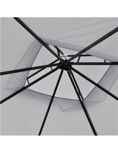 Outsunny 3 x 3 M Garden Gazebo Patio Party Tent Shelter Outdoor Canopy Double Tier Sun Shade Metal Frame Light Grey