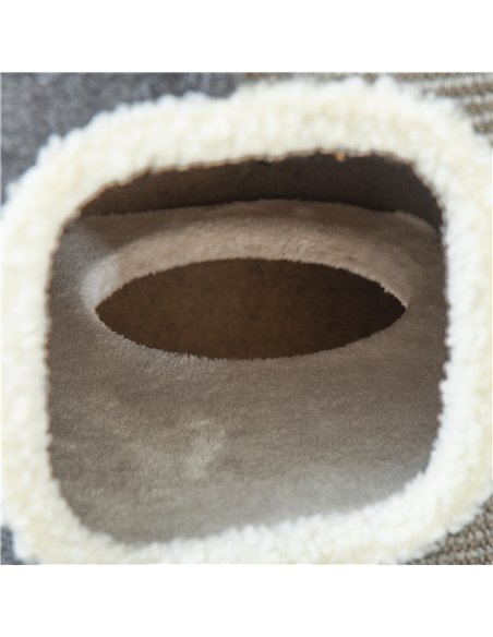 PawHut Cat Barrel Scratching Post Cat Tree for Indoor Cats Kitten Climbing Frame Pet Play Tower Soft Plush & Lamb Fleece Grey - pic 194321 | FastDaddyshop
