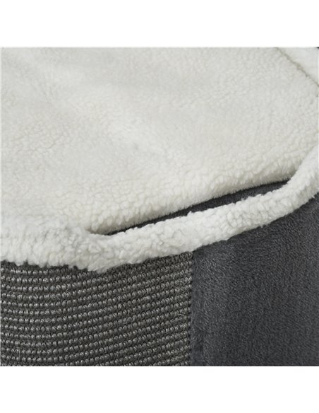 PawHut Cat Barrel Scratching Post Cat Tree for Indoor Cats Kitten Climbing Frame Pet Play Tower Soft Plush & Lamb Fleece Grey - pic 194322 | FastDaddyshop