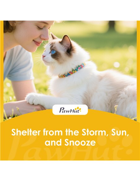 PawHut Cat Tent, 3-Tier Portable Pet Tent for Indoor Outdoor, Cat House with Multi-Door, Carry Bag, Breathable Mesh - pic 194403 | FastDaddyshop