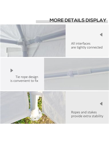 Outsunny 3 x 4 m Garden Gazebo Shelter Marquee Party Tent with 2 Sidewalls for Patio Yard Outdoor - White