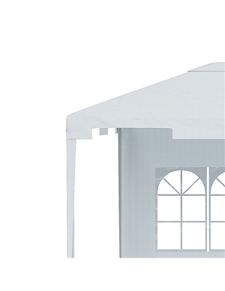 Outsunny 3 x 4 m Garden Gazebo Shelter Marquee Party Tent with 2 Sidewalls for Patio Yard Outdoor - White - pic 19445 | FastDaddyshop