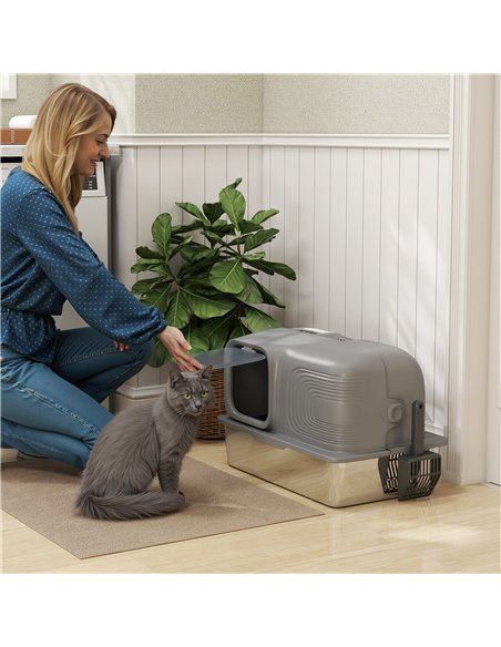 PawHut 65L Extra Large Stainless Steel Litter Tray with Plasma Deodoriser System, High Sided, Easy to Clean & Odour-Resistant - pic 194465 | FastDaddyshop