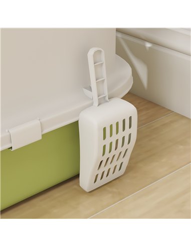 PawHut Cat Litter Box with Lid, Scoop, Deodorisation Bags, Top Entry, Green