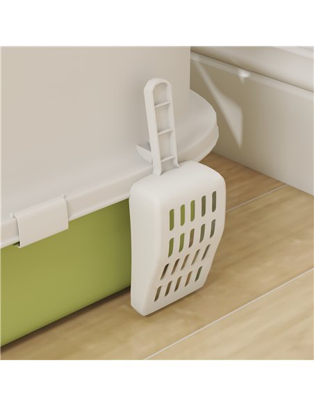 PawHut Cat Litter Box with Lid, Scoop, Deodorisation Bags, Top Entry, Green - pic 194498 | FastDaddyshop