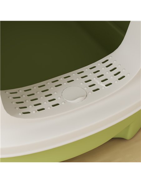 PawHut Cat Litter Box with Lid, Scoop, Deodorisation Bags, Top Entry, Green - pic 194499 | FastDaddyshop