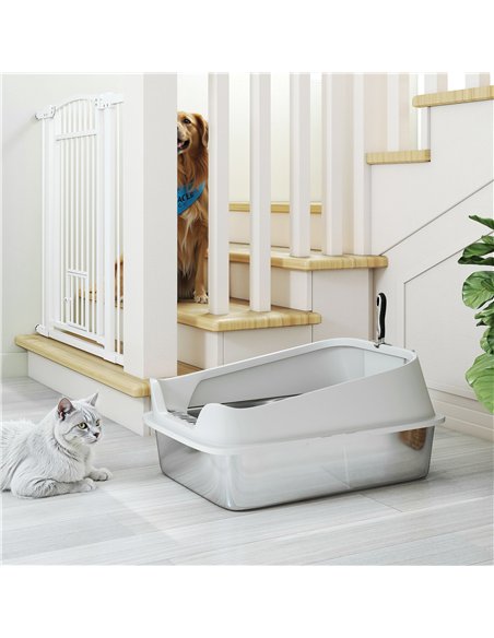 PawHut XL Stainless Steel Cat Litter Box with High Sides, Metal Scoop, 60 x 40 x 30 cm - pic 194517 | FastDaddyshop