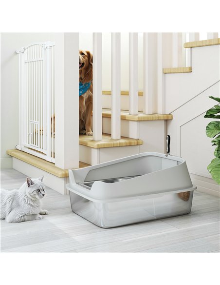 PawHut XXL Stainless Steel Cat Litter Box with High Sides, Metal Scoop, 70 x 50 x 30 cm - pic 194526 | FastDaddyshop