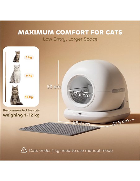 PawHut 72L Self Cleaning Cat Litter Tray Automatic Cat Litter Box APP Control for Multiple Cats - pic 194619 | FastDaddyshop