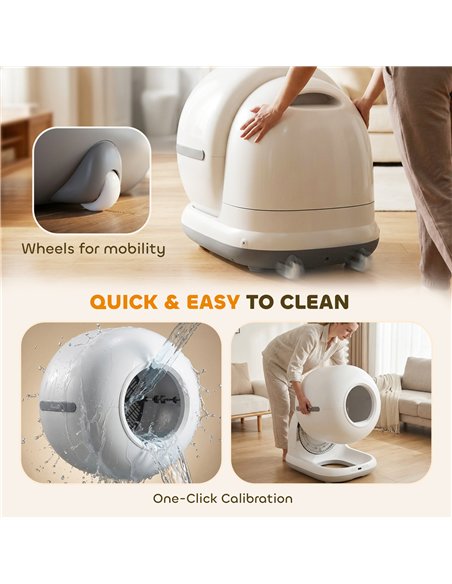 PawHut 72L Self Cleaning Cat Litter Tray Automatic Cat Litter Box APP Control for Multiple Cats - pic 194624 | FastDaddyshop
