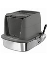PawHut Large Stainless Steel Litter Box, Enclosed Metal Cat Litter Tray with Scoop, Deodoriser Bag, Front-Entry and Top-Exit
