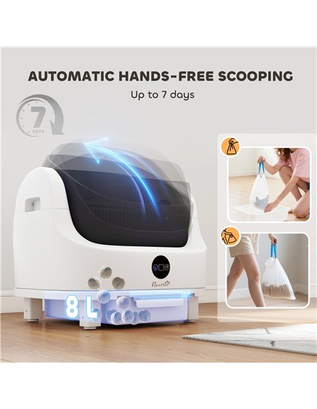 PawHut Self Cleaning Cat Litter Tray Top Opening Design, Automatic Litter Box More Space with Integrated Security Protection - pic 194648 | FastDaddyshop