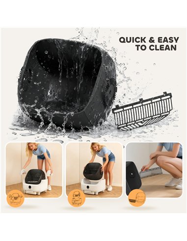 PawHut Self Cleaning Cat Litter Tray Top Opening Design, Automatic Litter Box More Space with Integrated Security Protection
