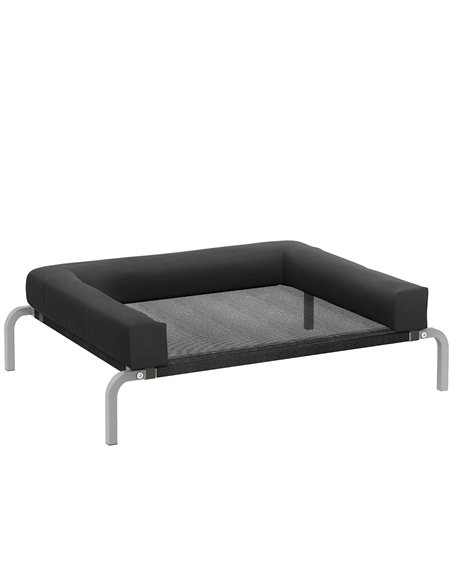 PawHut Elevated Dog Bed with Removable Bolsters, Raised Dog Bed for Small Breeds, Portable Indoor & Outdoor Pet Cots, Black - pic 194691 | FastDaddyshop