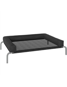 PawHut Elevated Dog Bed with Removable Bolsters, Raised Dog Bed for Medium Breeds, Portable Indoor & Outdoor Pet Cots, Black