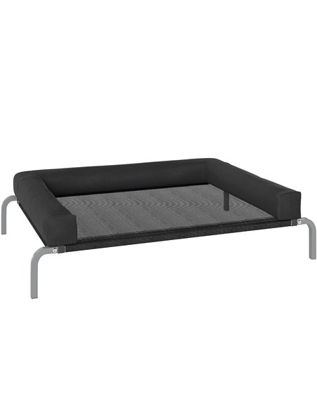 PawHut Elevated Dog Bed with Removable Bolsters, Raised Dog Bed for Medium Breeds, Portable Indoor & Outdoor Pet Cots, Black - pic 194700 | FastDaddyshop