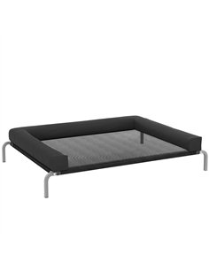 PawHut Elevated Dog Bed with Removable Bolsters, Raised Dog Bed for Large Breeds, Portable Indoor & Outdoor Pet Cots, Black
