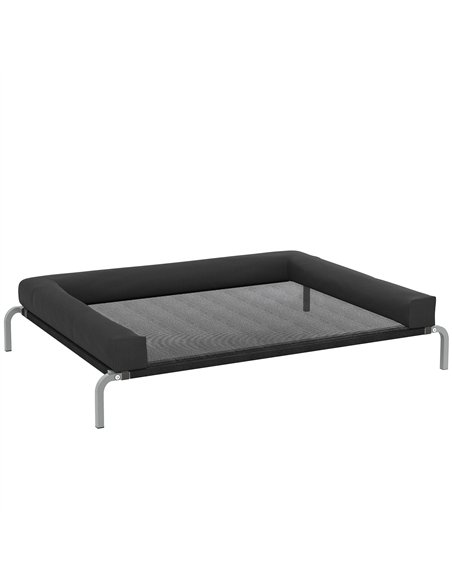 PawHut Elevated Dog Bed with Removable Bolsters, Raised Dog Bed for Large Breeds, Portable Indoor & Outdoor Pet Cots, Black - pic 194709 | FastDaddyshop