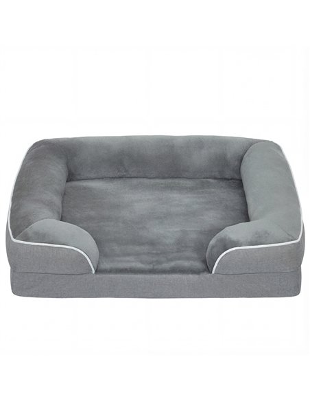 PawHut Dog Sofa Bed, Washable Pet Bed with Removable Cover and Non-Slip Bottom for Cats and Small Dogs, Grey - pic 194718 | FastDaddyshop