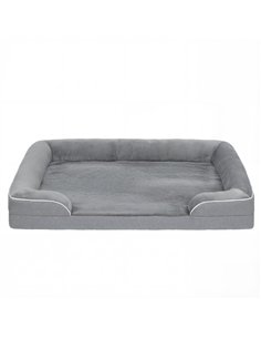 PawHut Dog Sofa Bed, Washable Pet Bed with Removable Cover and Non-Slip Bottom for Small, Medium and Large Dogs, Grey