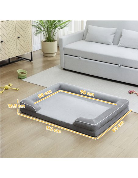 PawHut Dog Sofa Bed, Washable Pet Bed with Removable Cover and Non-Slip Bottom for Small, Medium and Large Dogs, Grey - pic 194729 | FastDaddyshop